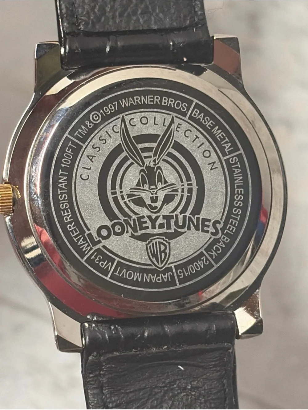 Vintage 1997 Armitron Bugs Bunny Clear Lucite Watch Collectible Looney Tunes